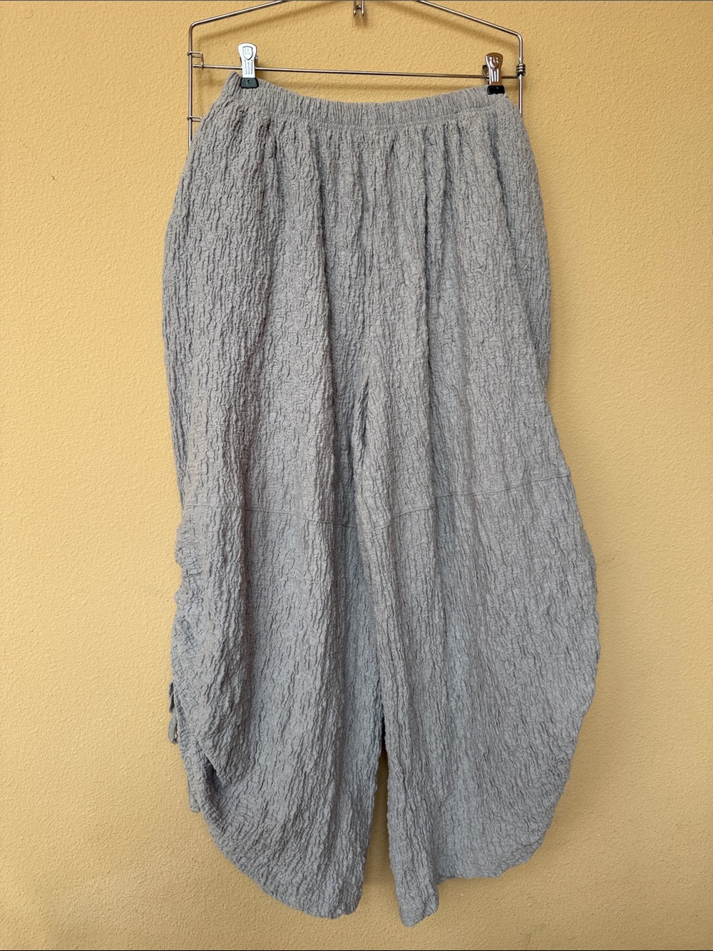 Urban Outfitters Light Gray Wide-Leg Crinkle Pants